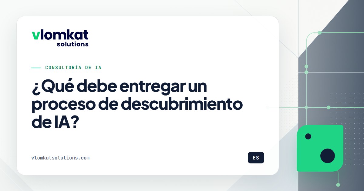Entregables de un proceso de descubrimiento de IA